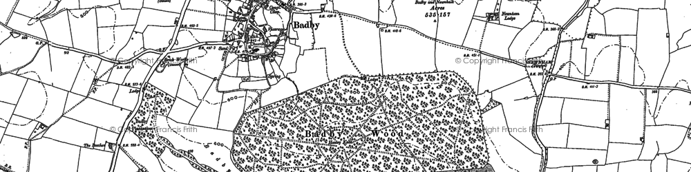 Old map of Badby Fields in 1883