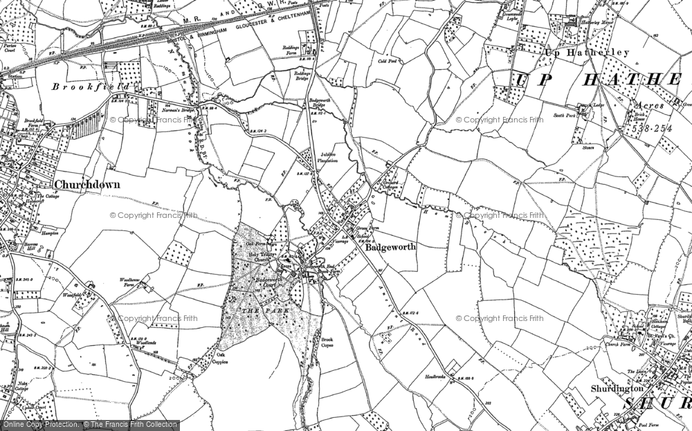 Old Map of Badgeworth, 1883 - 1884 in 1883