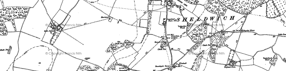 Old map of Leaveland Court in 1896
