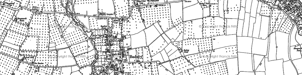 Old map of Badsey in 1883