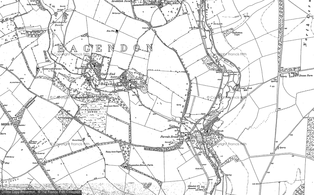 Old Map of Bagendon, 1875 - 1882 in 1875