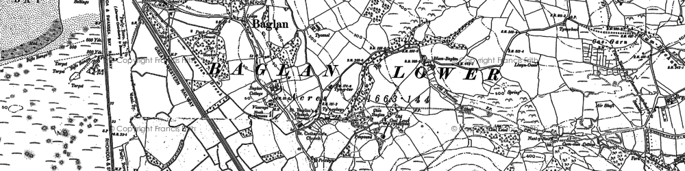 Old map of Baglan in 1897