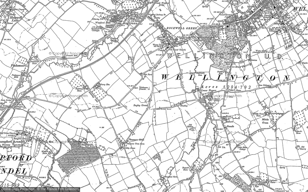 Old Map of Historic Map covering Middle Green in 1903