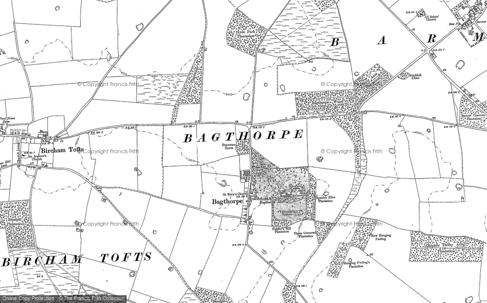 Old Map of Bagthorpe, 1885 in 1885