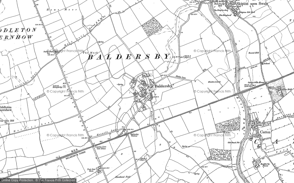 Old Map of Baldersby, 1890 in 1890