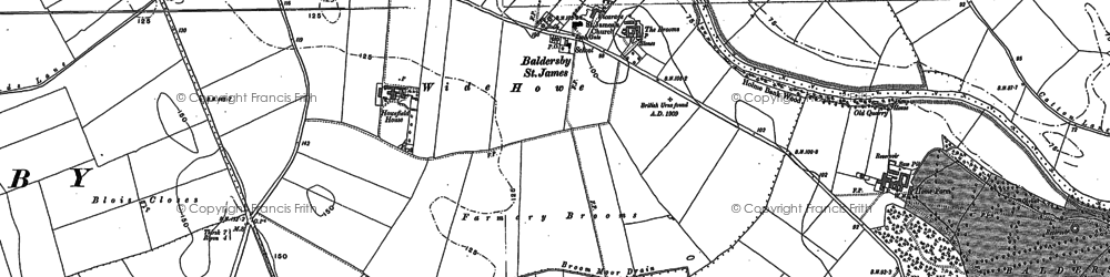 Old map of Baldersby St James in 1890