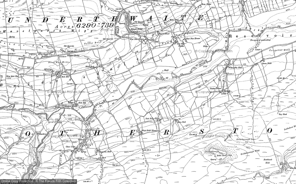 Old Map of Baldersdale, 1891 - 1913 in 1891