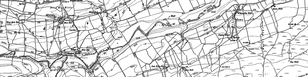 Old map of Hury in 1891