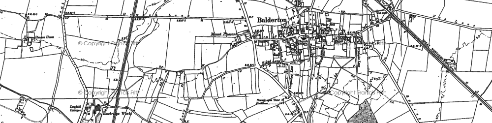 Old map of Balderton in 1886
