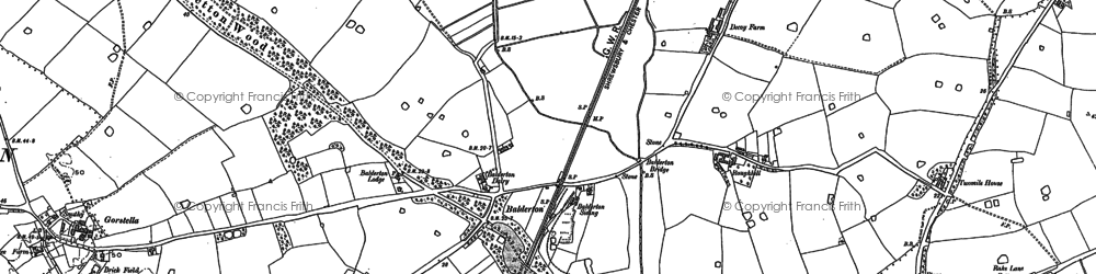 Old map of Bretton Wood in 1909