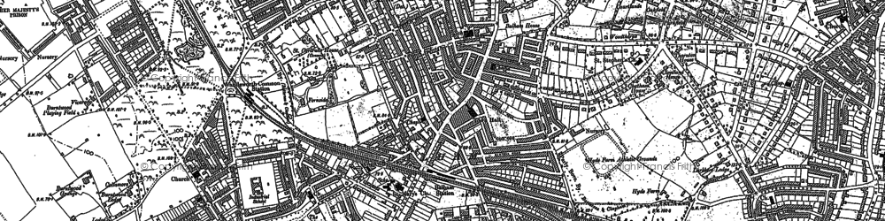 Old map of Tooting Bec Common in 1894