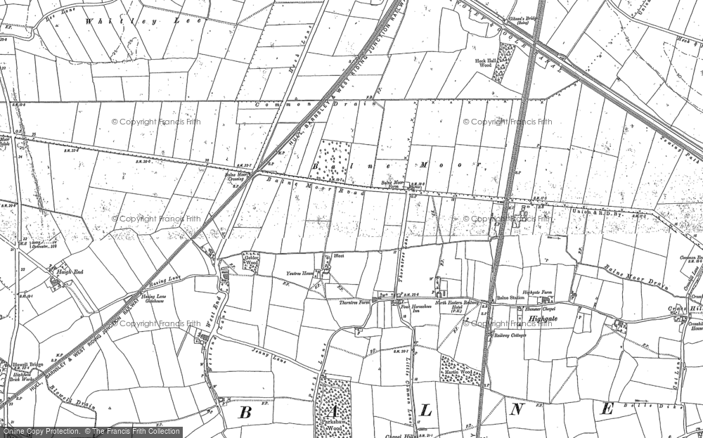 Old Map of Historic Map covering Lowgate in 1888