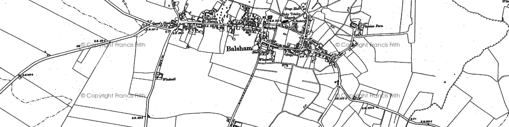 Old map of Balsham in 1885