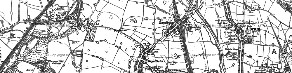 Old map of Bryn Gates in 1892