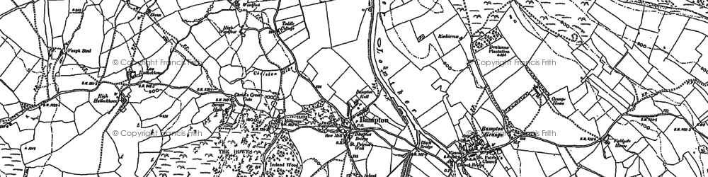 Old map of Bampton in 1897