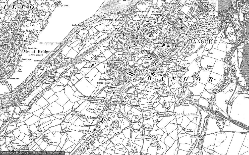 Old Maps Of Bangor Francis Frith   Bangor 1899 Hosm34103 Large 