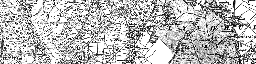 Old map of Wooson's Hill Inclosure in 1896