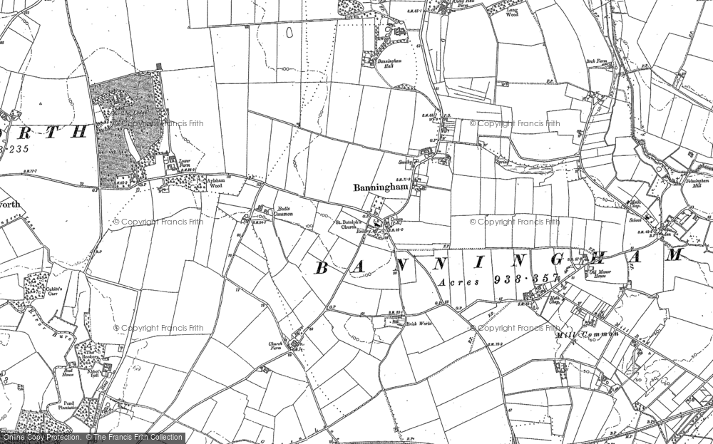 Old Map of Banningham, 1885 - 1905 in 1885