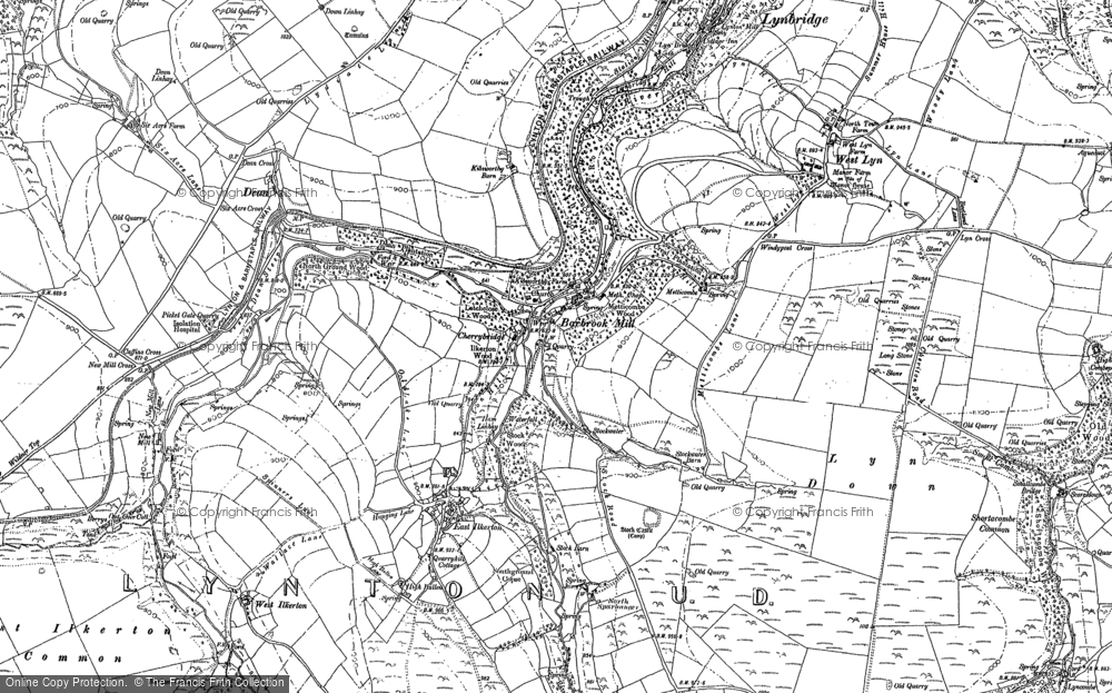 Old Map of Barbrook, 1887 - 1903 in 1887