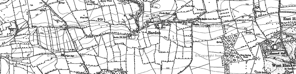 Old map of Barden in 1891