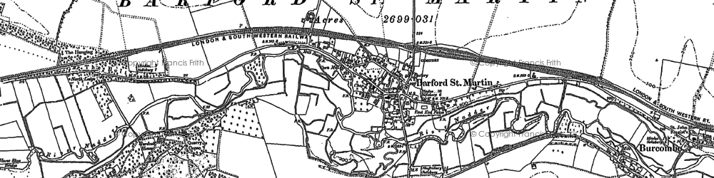 Old map of Barford Down in 1899