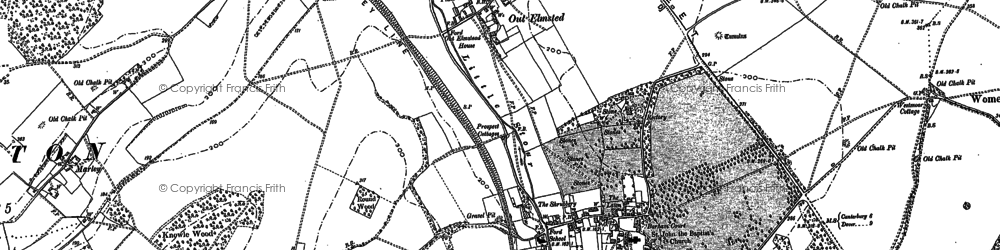Old map of Barham in 1896