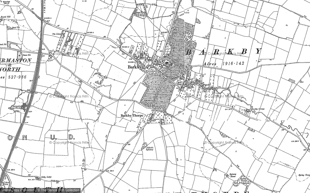 Old Map of Historic Map covering Barkby Thorpe in 1883