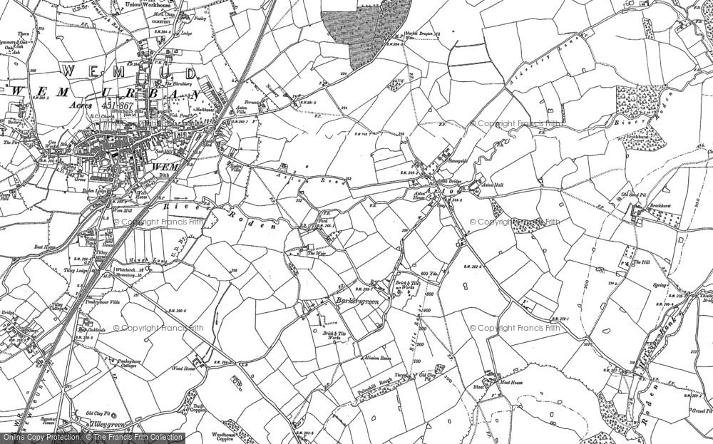Old Map of Barkers Green, 1880 in 1880