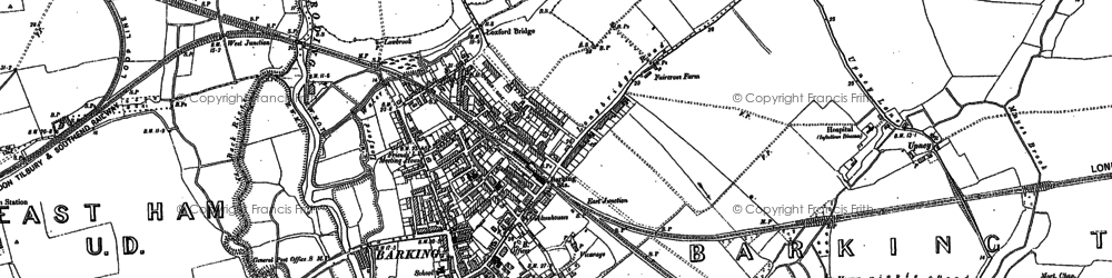 Old map of Barking in 1894