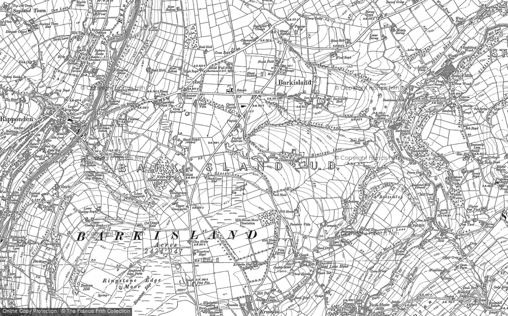 Old Map of Barkisland, 1892 in 1892