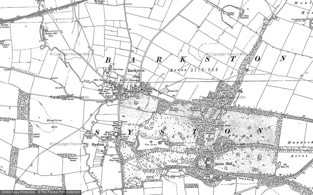 Old Map of Historic Map covering Barkston Granges in 1887