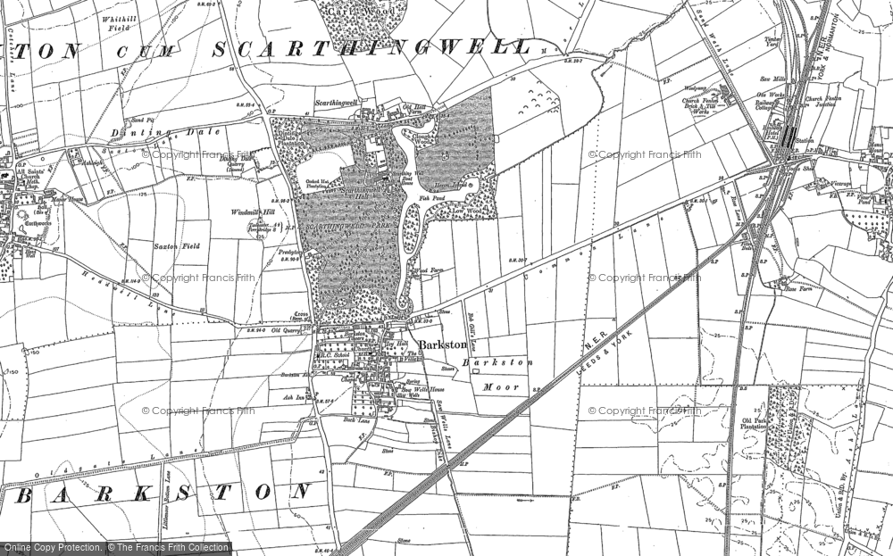 Old Map of Barkston Ash, 1890 in 1890