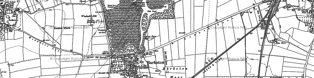Old map of Barkston Ash in 1890