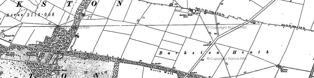 Old map of Barkston Heath in 1887