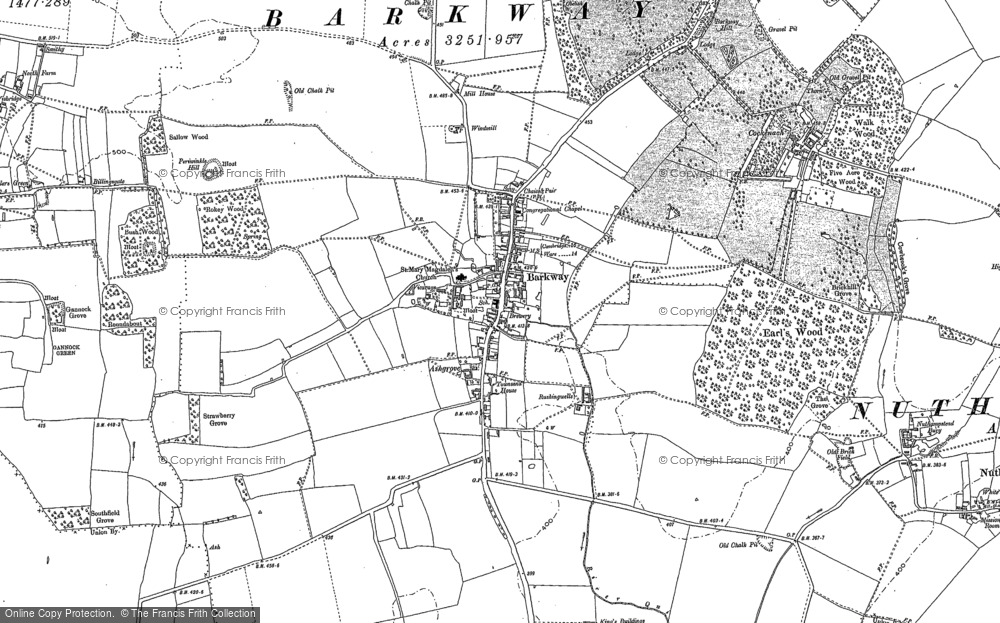 Old Map of Historic Map covering Biggin Manor in 1896