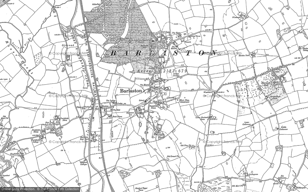 Old Map of Barlaston, 1879 in 1879