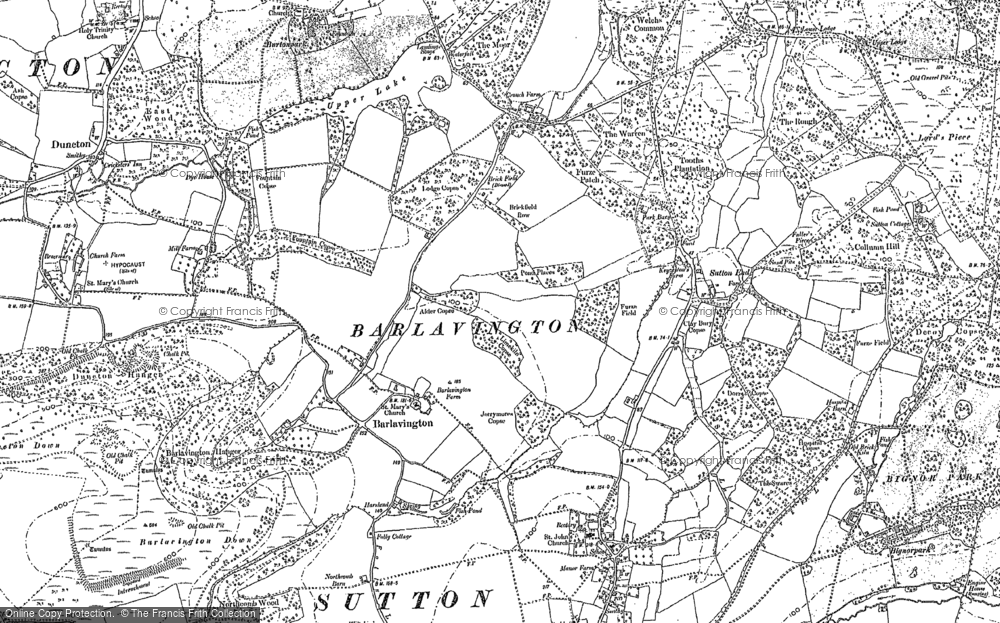 Old Map of Historic Map covering Burton Mill Pond in 1896