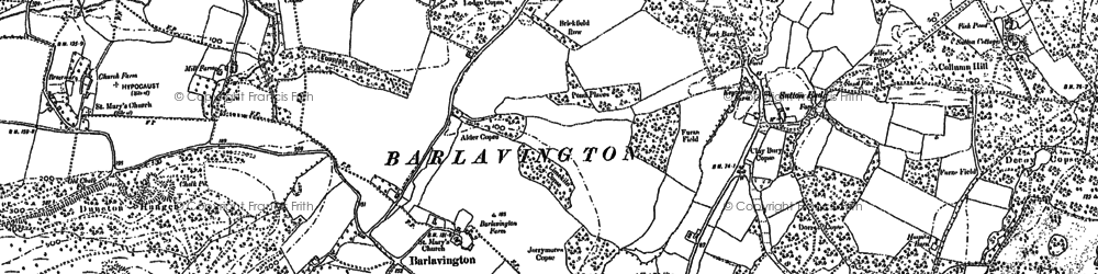 Old map of Burton Mill Pond in 1896