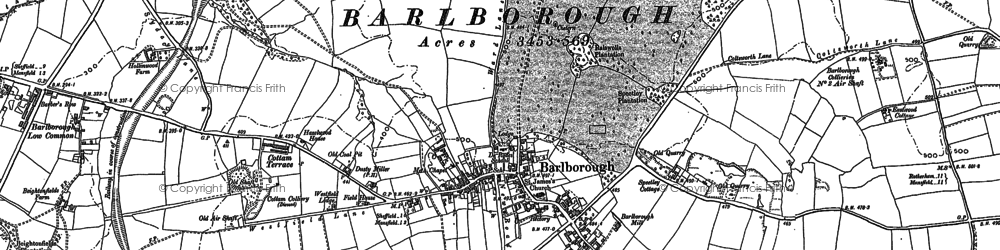 Old map of Barlborough Common in 1884