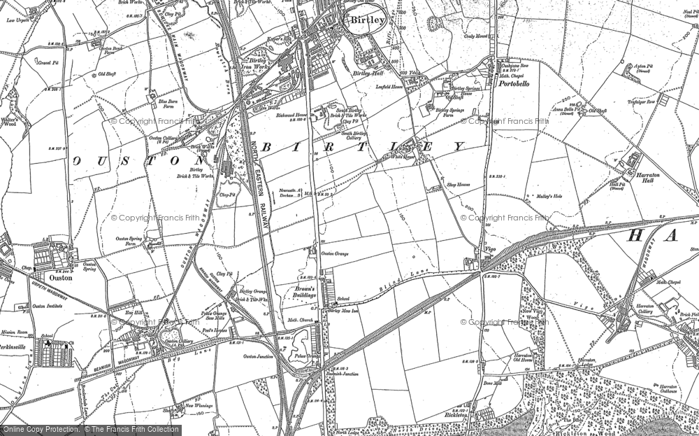 Old Map of Barley Mow, 1895 in 1895
