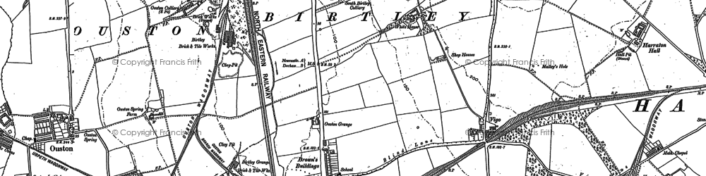 Old map of Barley Mow in 1895