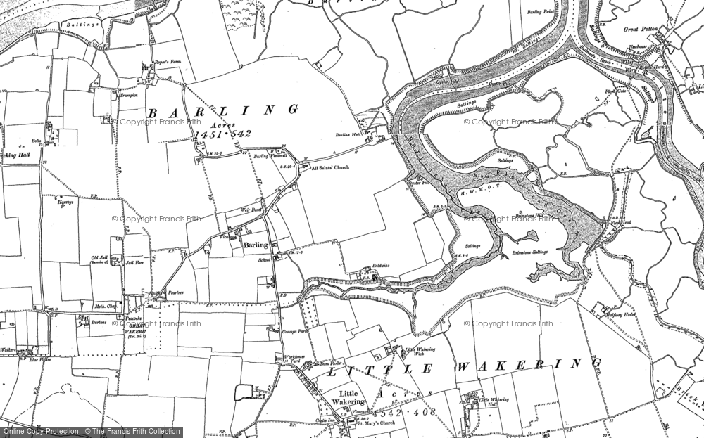 Old Map of Barling, 1895 - 1896 in 1895