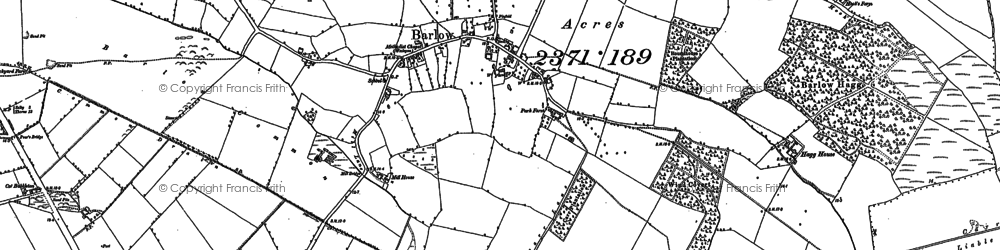 Old map of Barlow in 1889