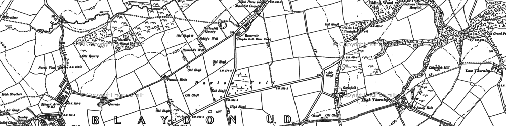 Old map of Barlow in 1895