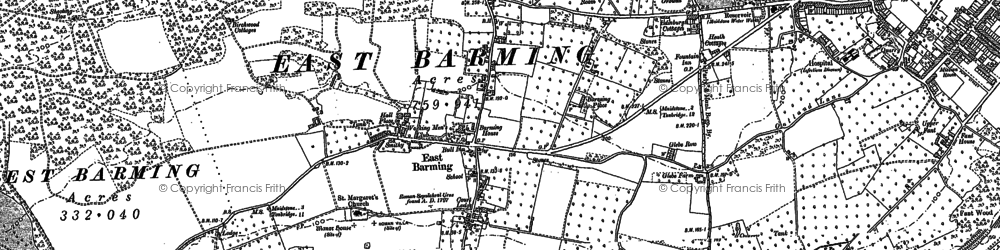 Old map of Barming in 1895