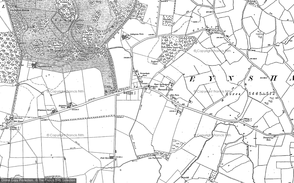 Old Map of Barnard Gate, 1898 - 1911 in 1898