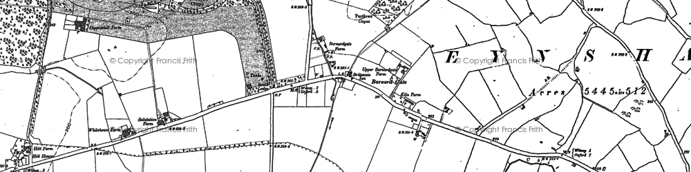 Old map of Barnard Gate in 1898