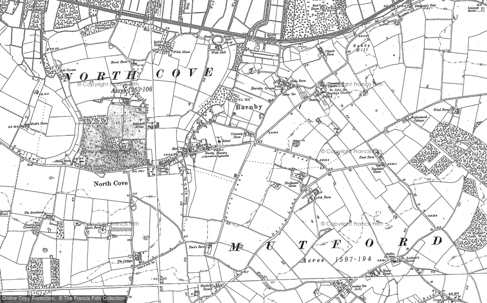 Old Map of Historic Map covering Barnby Broad in 1903