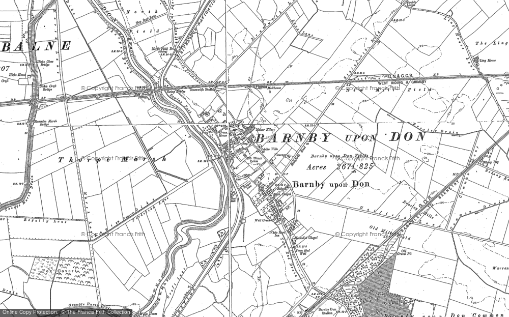 Old Map of Barnby Dun, 1891 in 1891