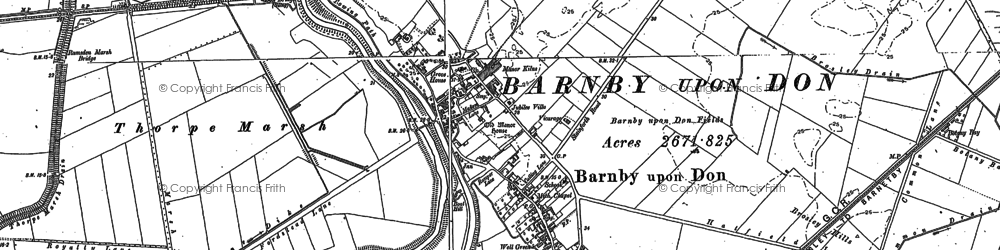 Old map of Barnby Dun in 1891